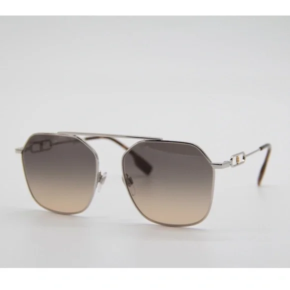 Burberry Silver and Brown Sunglasses